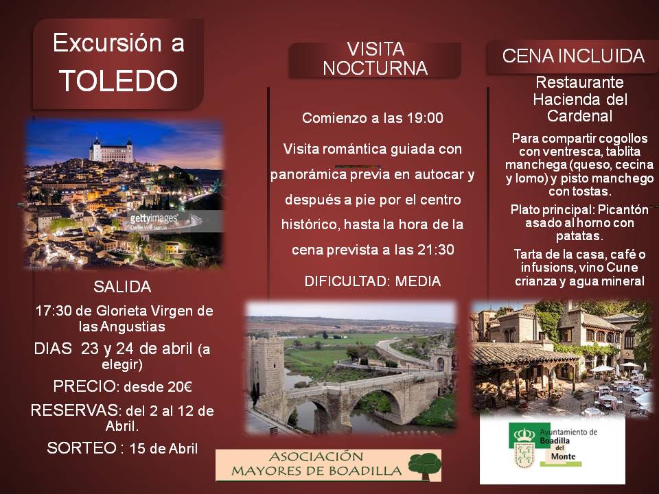 TOLEDO NOCTURNO  (23 y 24 DE ABRIL)  18:00  h.